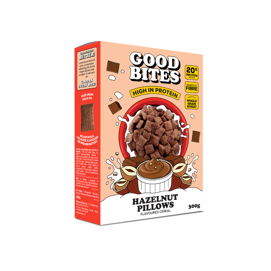 Good Bites of Protein Hazelnut Pillows Cereal 300g