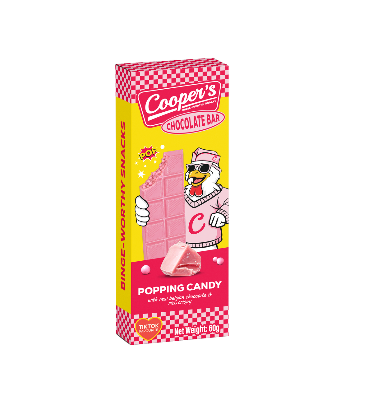 Cooper’s Binge-Worthy Snacks choco bar with popping candy