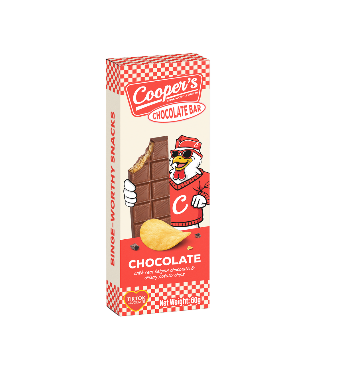 Cooper’s Binge-Worthy Snacks Choco bar with potato crisps