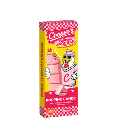 Cooper's choco bar with popping candy