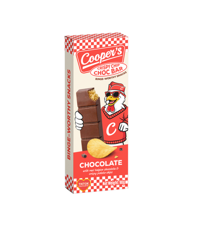Cooper's Choco bar with potato crisps