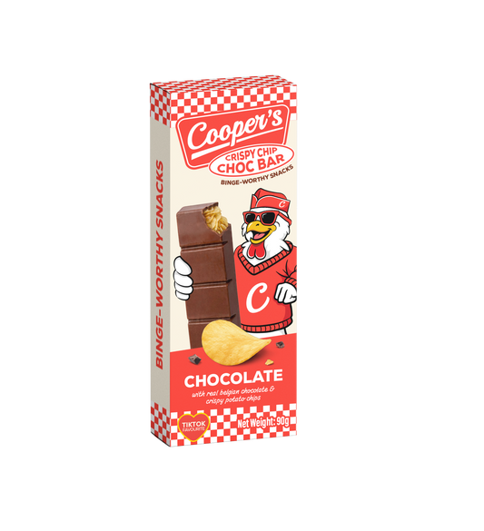 Cooper's Choco bar with potato crisps