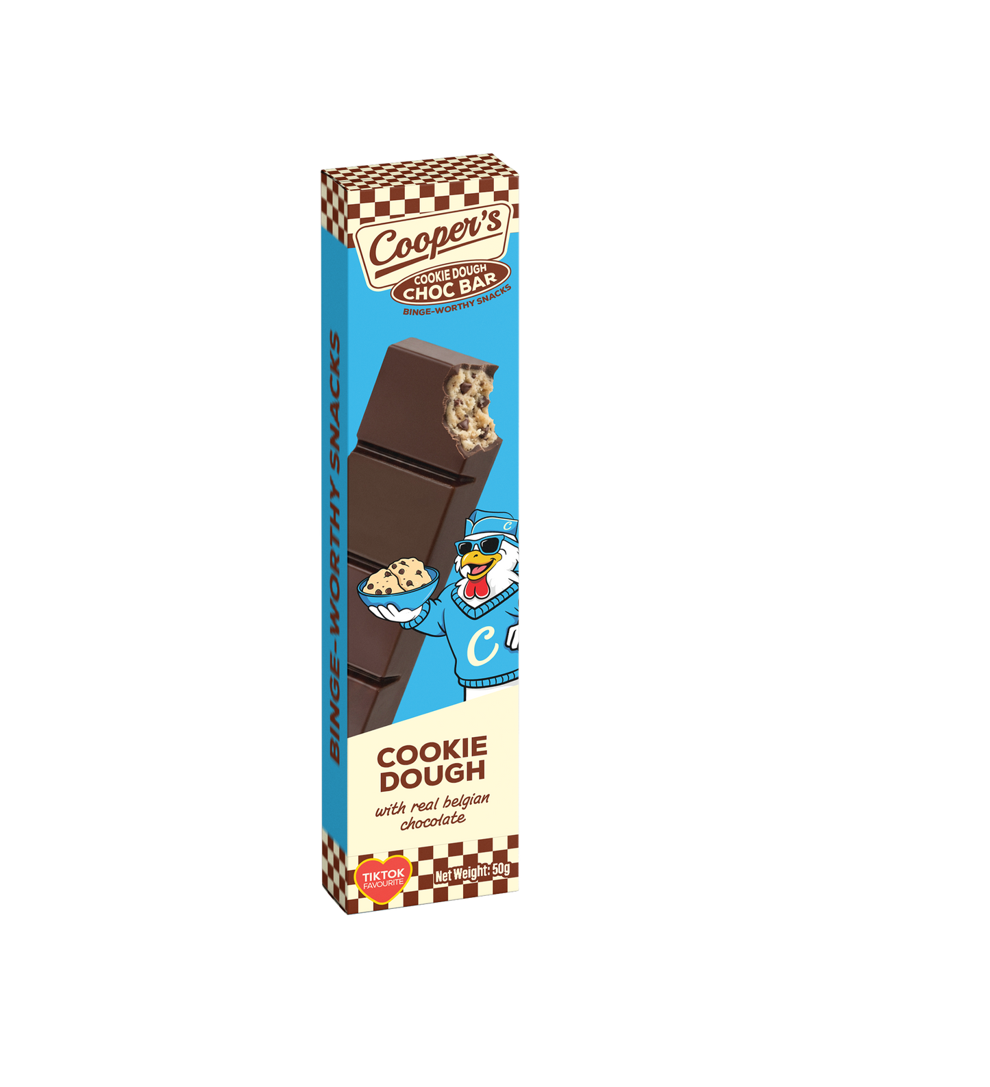 Cooper's choco bar with cookie dough