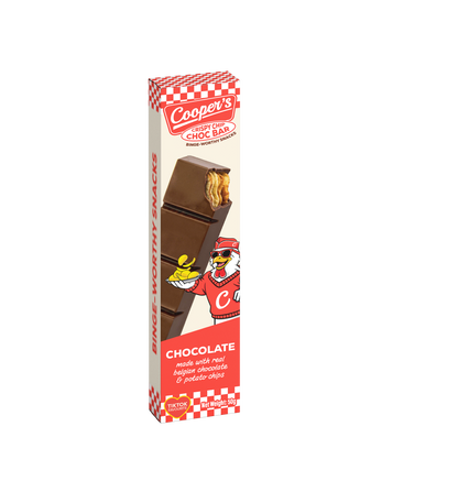 Cooper's Choco bar with potato crisps