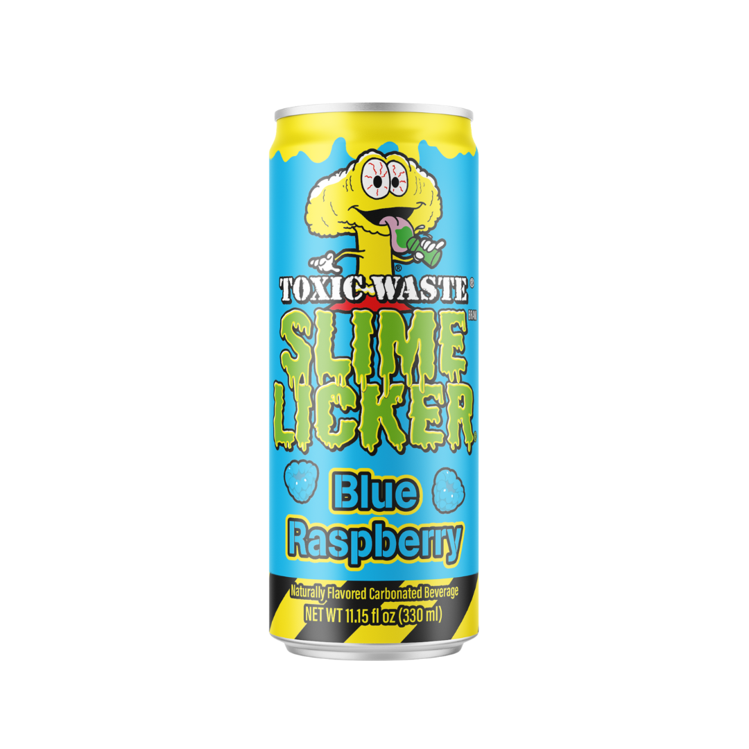 Slime Licker Sour Blue Raspberry Soda Can