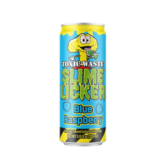 Slime Licker Sour Blue Raspberry Soda Can